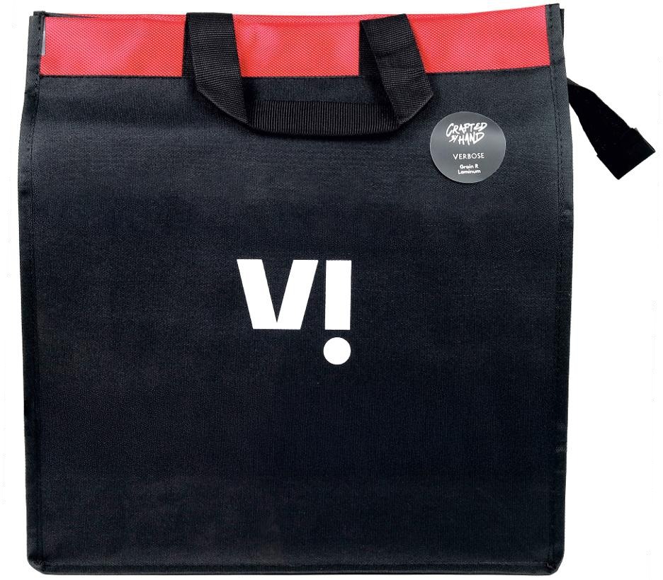 Custom Black Polyester Zip Tote with Red Accent
