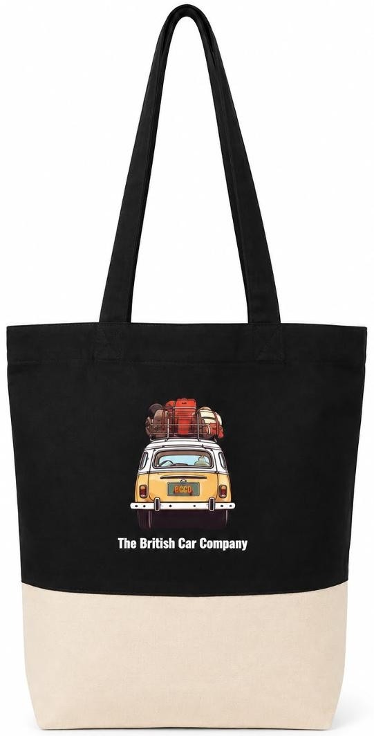 Custom Natural and Black Two-Tone Canvas Tote