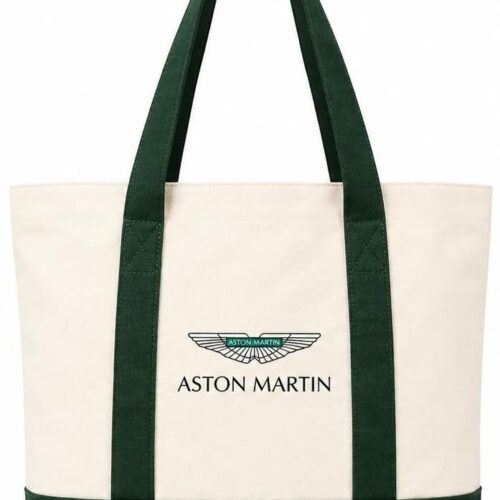 Custom Natural and Olive Canvas Zip Tote with Front Pocket