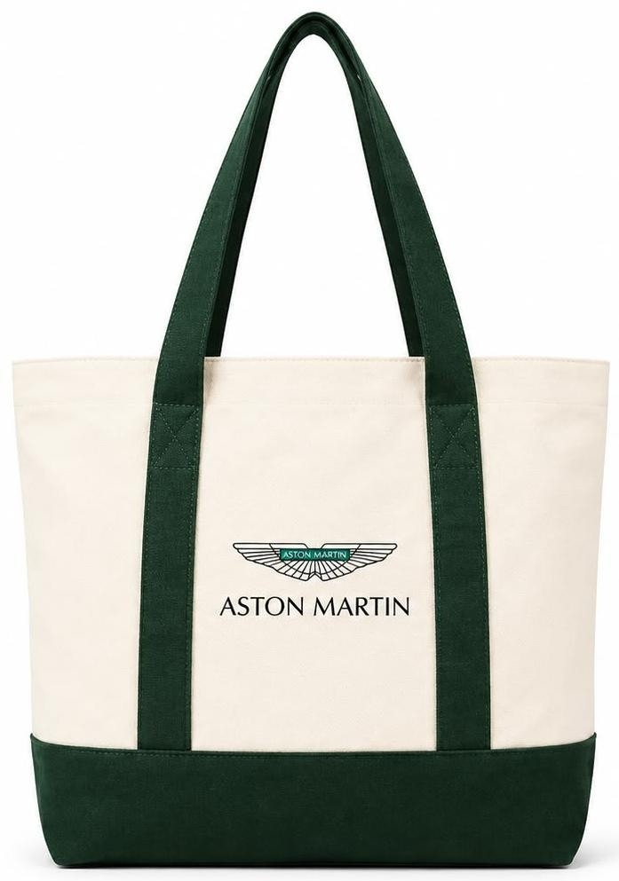 Custom Natural and Olive Canvas Zip Tote with Front Pocket