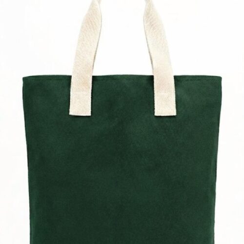 Custom Green Canvas Zip Tote with Front Pocket