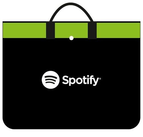 Custom Black Foldable Carry Bag with Green Contrast