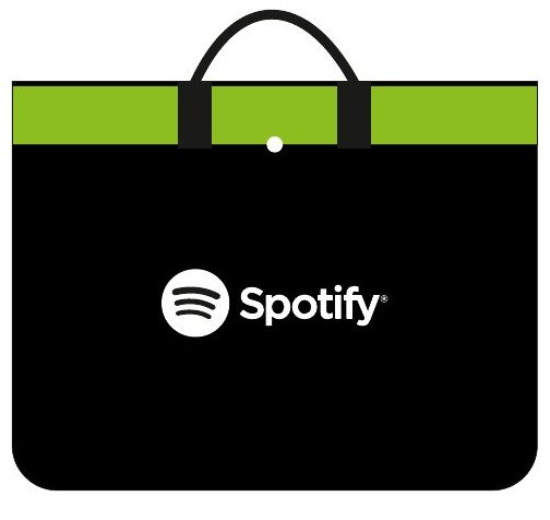 Custom Black Foldable Carry Bag with Green Contrast