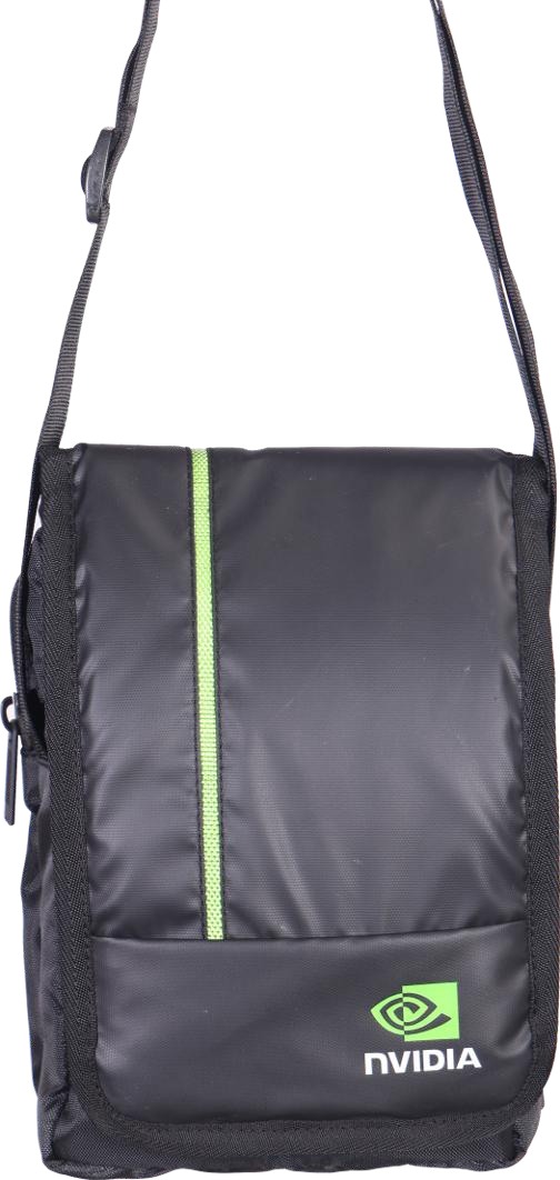 Custom Black Side Sling Bag with Contrast Piping