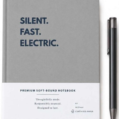 Waxed-Cover Notebook and Metal Pen Gift Set