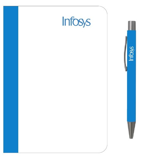 Blue-Accent Digital Notebook and Metal Pen Set
