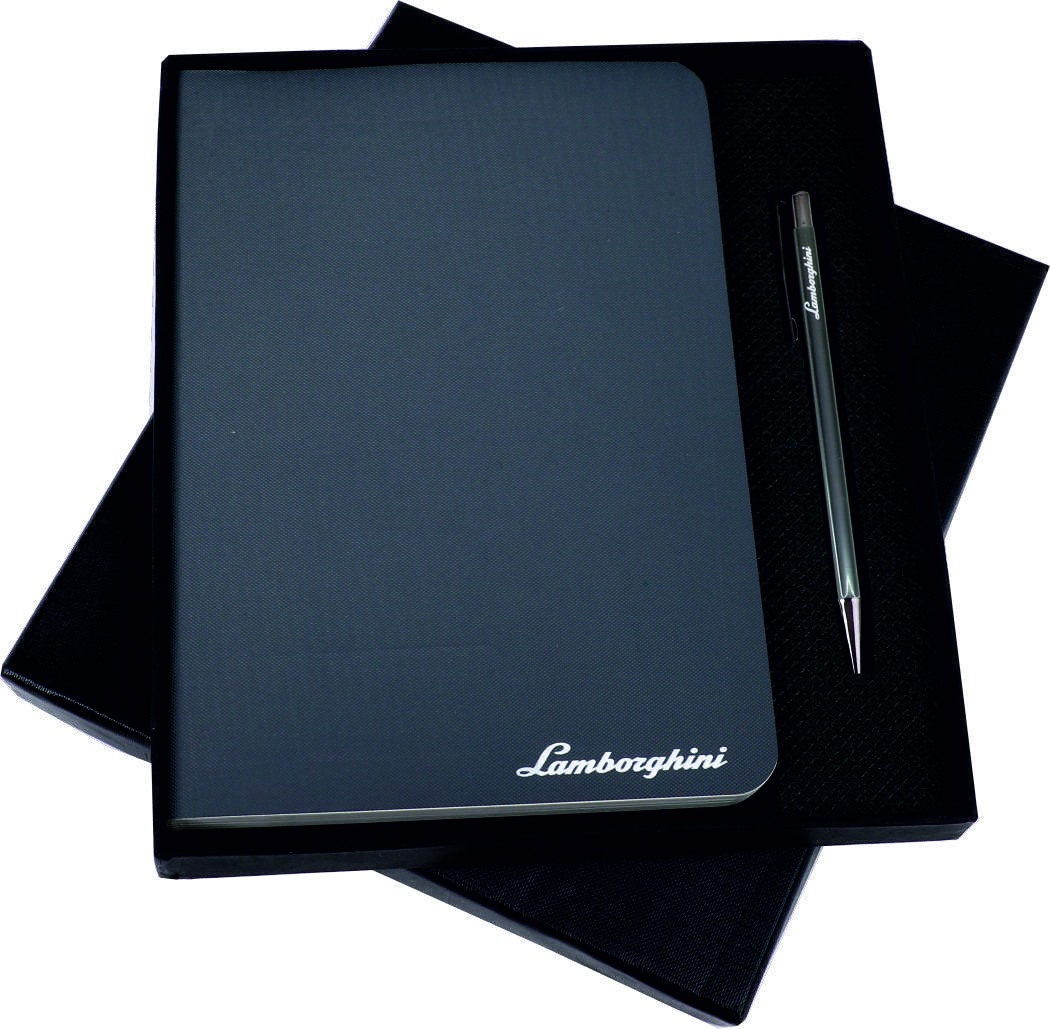 Navy Nano-Dot Notebook and Metal Pen Gift Set