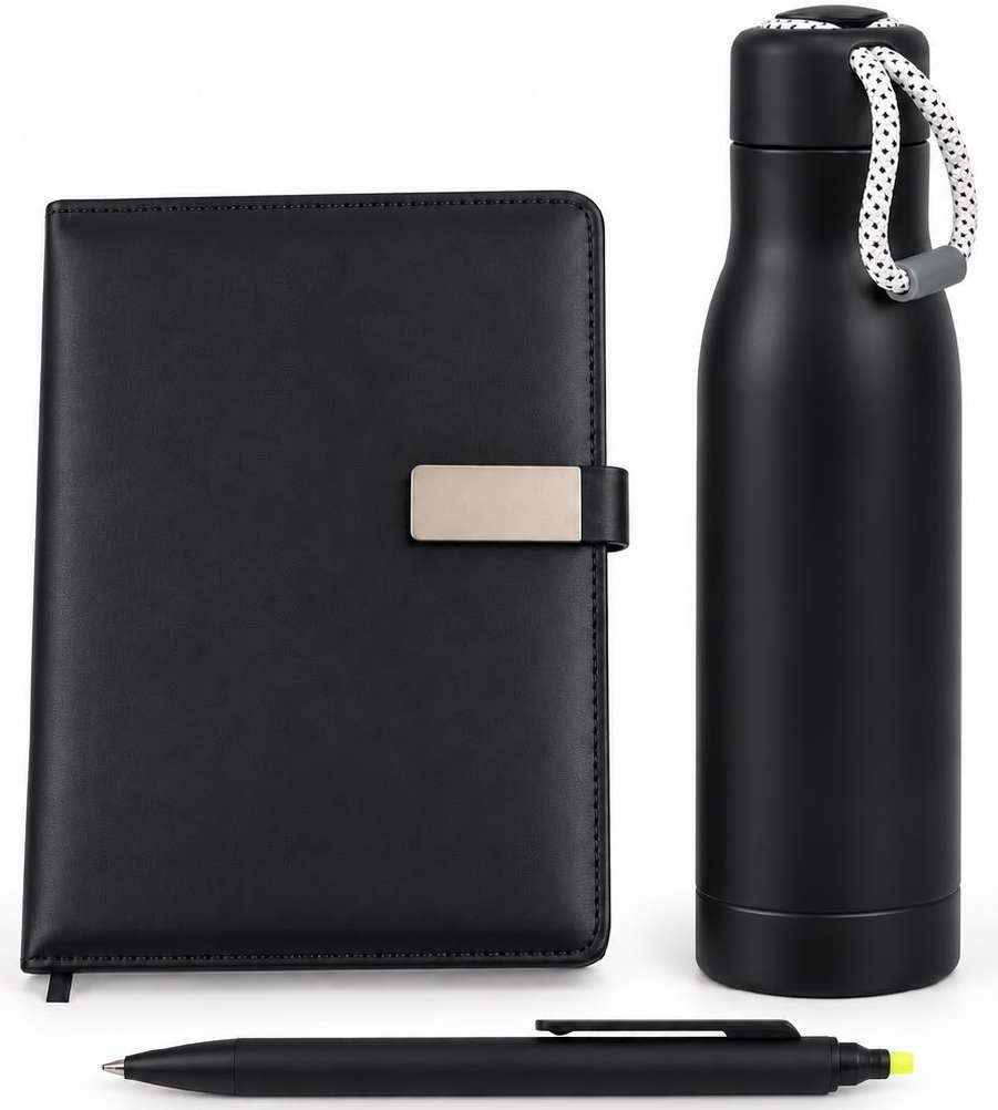 Executive Notebook, Pen and Double-Wall Bottle Gift Kit