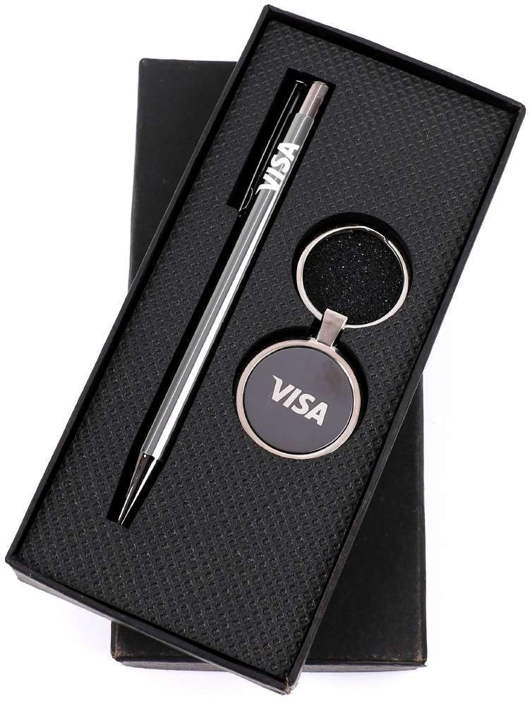 Textured EVA Box Pen and Keychain Gift Set