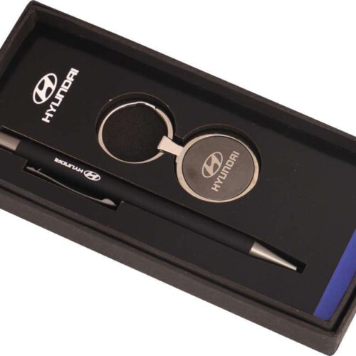 Ultra-Matte Metal Pen and Double-Sided Keychain Set