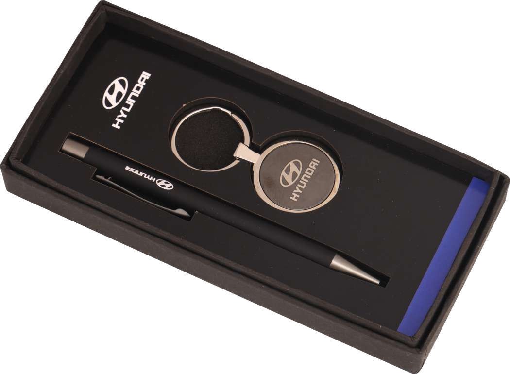 Ultra-Matte Metal Pen and Double-Sided Keychain Set