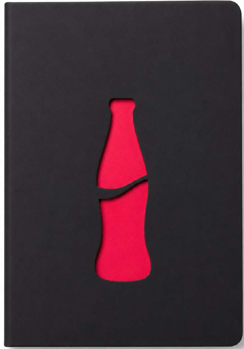 Custom Black Bottle-Motif Custom-Cut Notebook