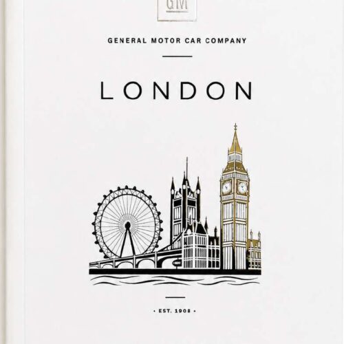 Custom London-Themed Silver-Foil Notebook