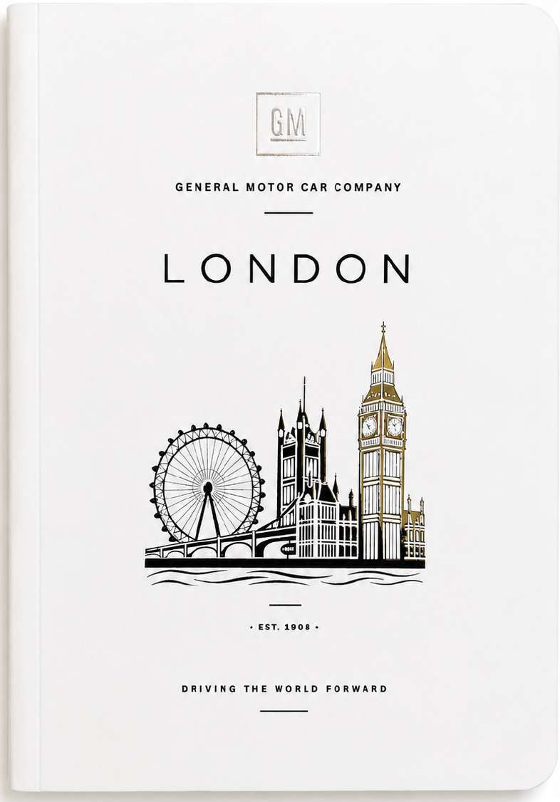 Custom London-Themed Silver-Foil Notebook