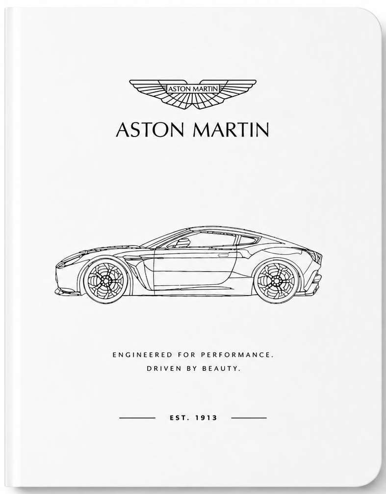 Custom Automotive-Art Silver-Foil Notebook