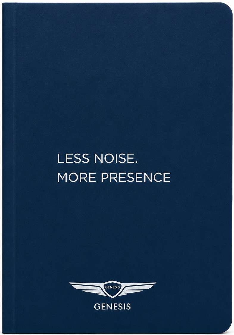 Custom Navy Waxed-Cover Premium Notebook
