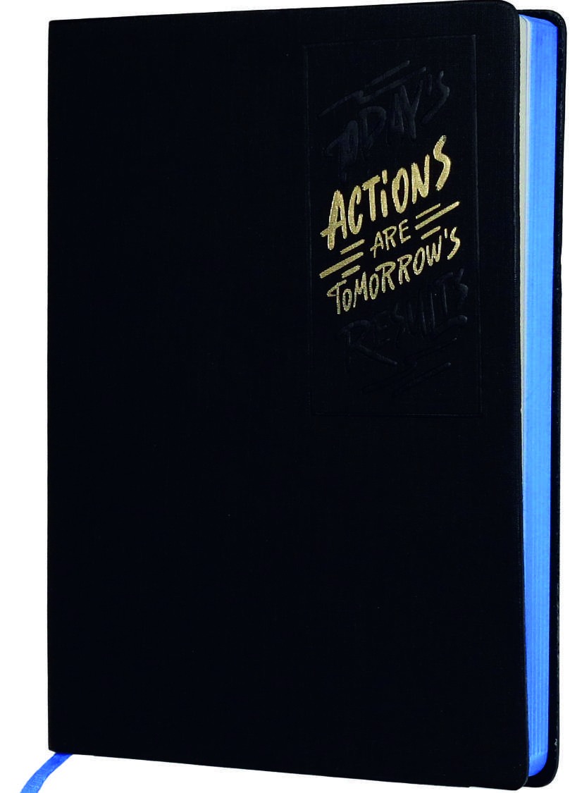 Custom Black Flex Notebook with Cyan Page Edge