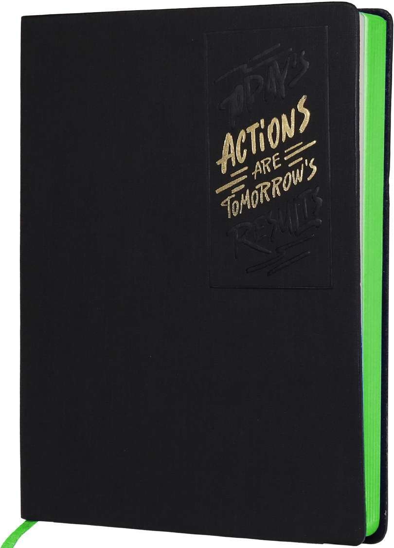 Custom Black Flex Notebook with Green Page Edge