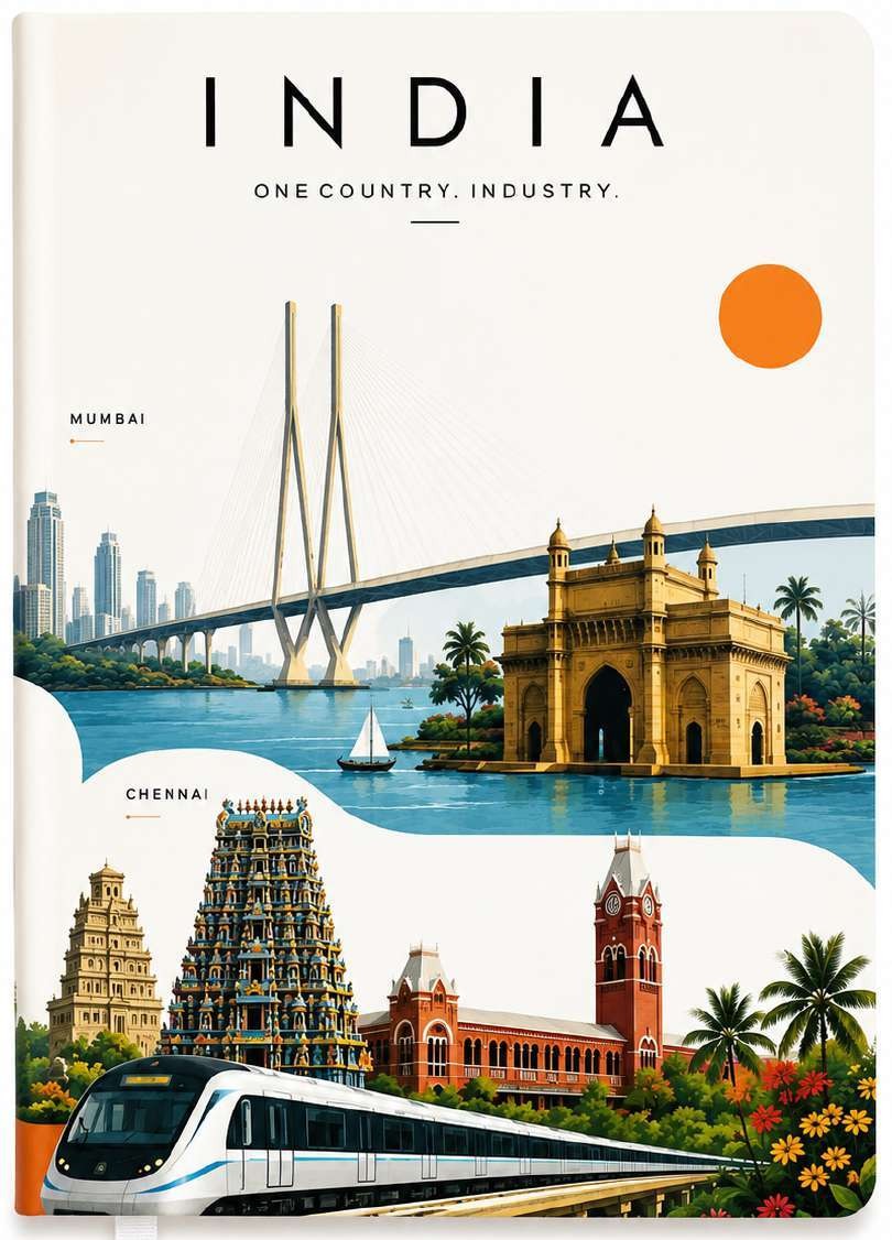 Custom India-Themed Edge-to-Edge Flex Notebook