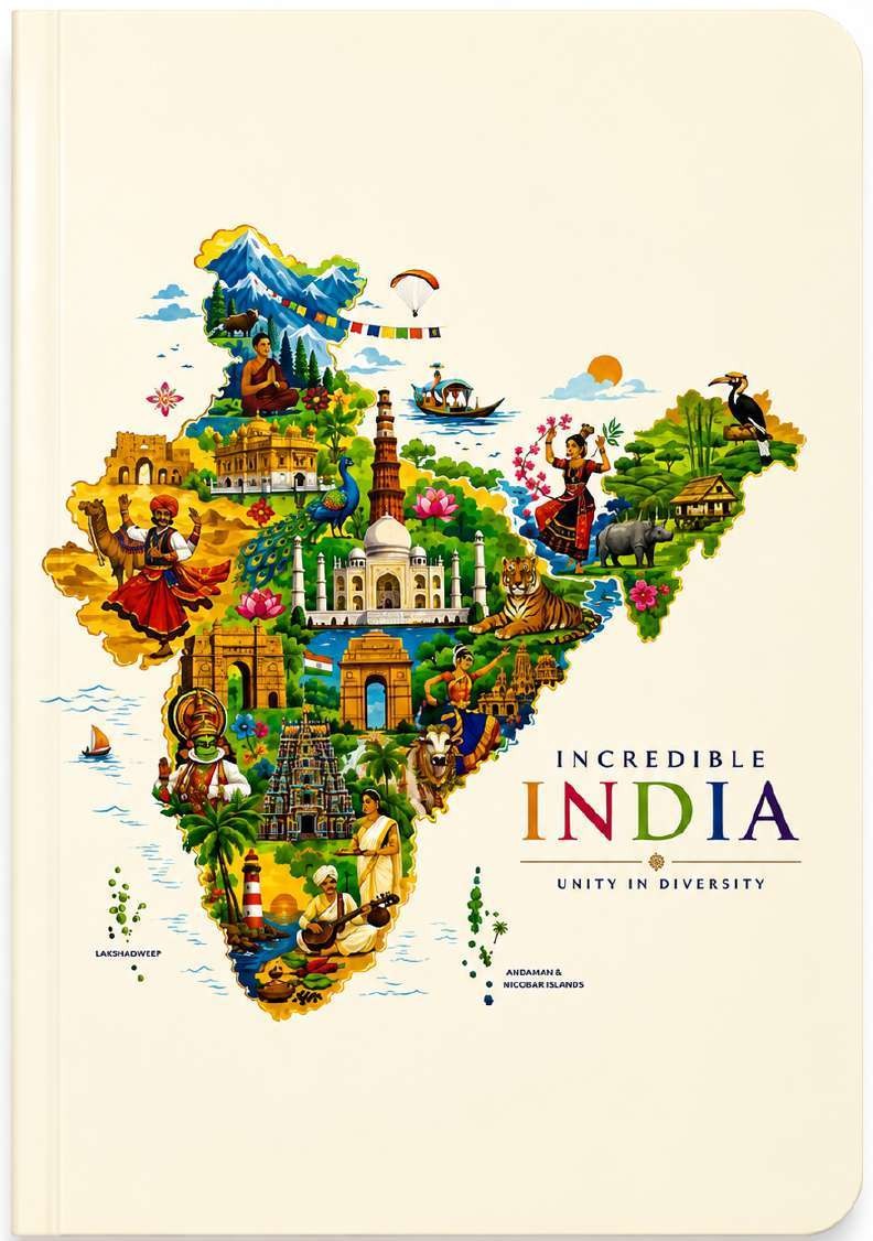 Custom India-Themed Mini Notebook