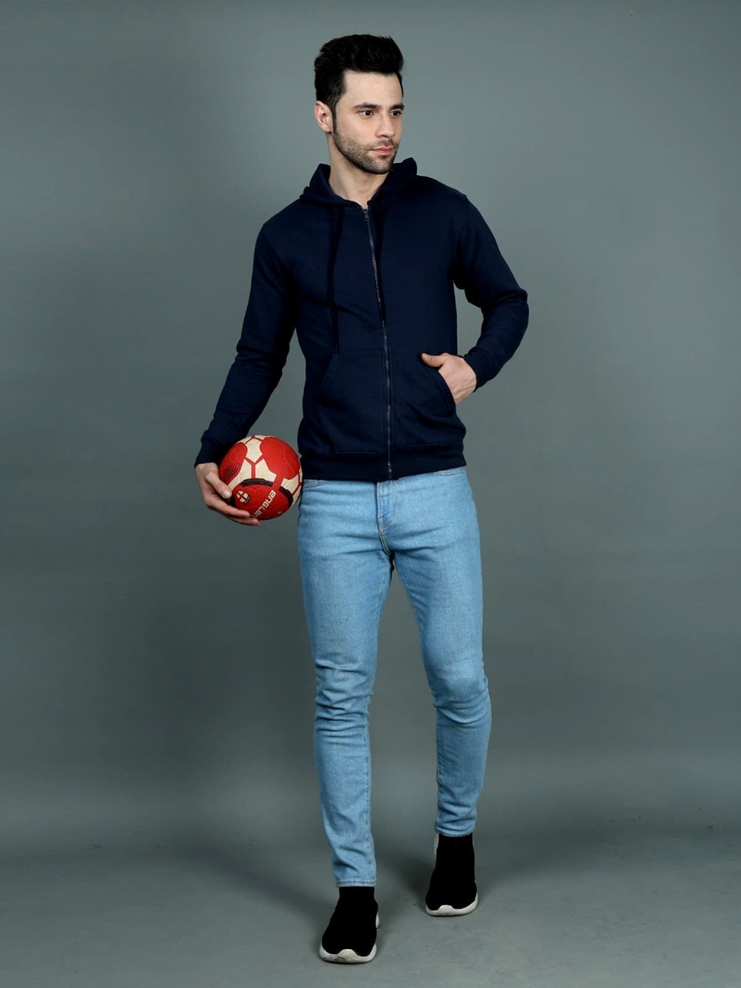 Thunder Full-Zip Stand-Collar Sweatshirt