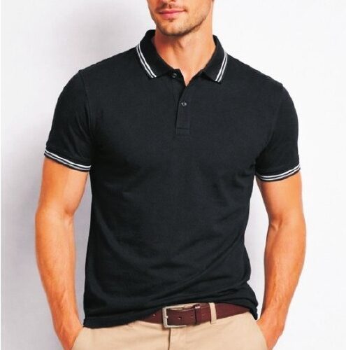 Louis Philippe Black Elegance Corporate Polo T-Shirt