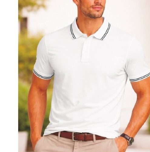 Louis Philippe White Signature Corporate Polo T-Shirt