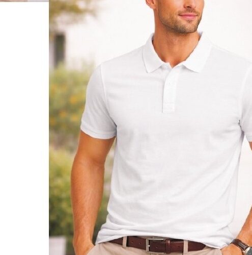 Louis Philippe Pure White Corporate Polo T-Shirt