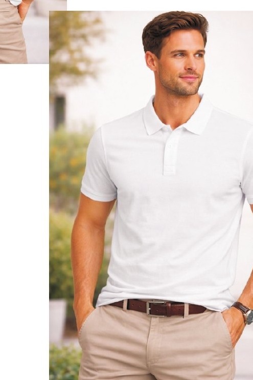 Louis Philippe Pure White Corporate Polo T-Shirt